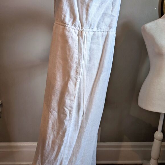 Club Monaco White Jumpsuit Linen Coquette Cottage Summer Coastal Size 2 - Picture 11 of 14